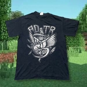 ADSTR Graphic‎ Print T Shirt Mens Medium Black Short Sleeve Rock Band Tee